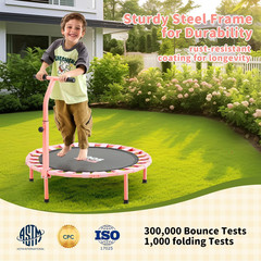 SPORTSOUL 36” Mini Trampoline for Kids 3-6, Foldable & Spring-Free, Small Toddl