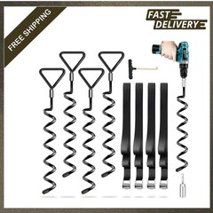 Heavy Duty Trampoline Stakes 4 Pack Ground Anchors with Straps for Wind