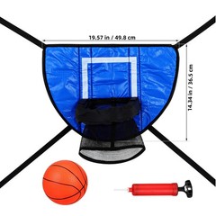 Trampoline Basketball Hoop Attachment – Basketball Hoop Goal with 3 Balls 1 P…