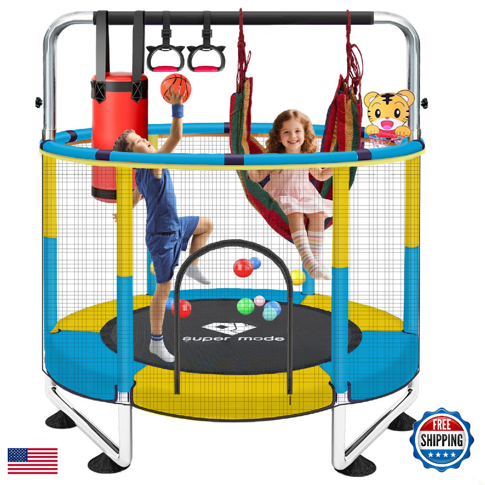 Py Super Mode 55 Trampoline For Kids Enclosure Toddler Trampoline Adjustable