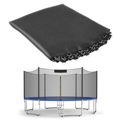 High-Elastic Trampoline Mat Fit 14ft Frame w/80 V-Hooks Using 5.5″ Spring