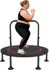 40″/48″ Foldable Mini Trampoline with Adjustable Foam Handle –Thick Steel Spring