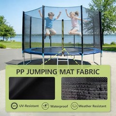 Trampoline Replacement Mat, 6/8/10/12/14/15Ft 14FT 72V rings 6.5inch Black