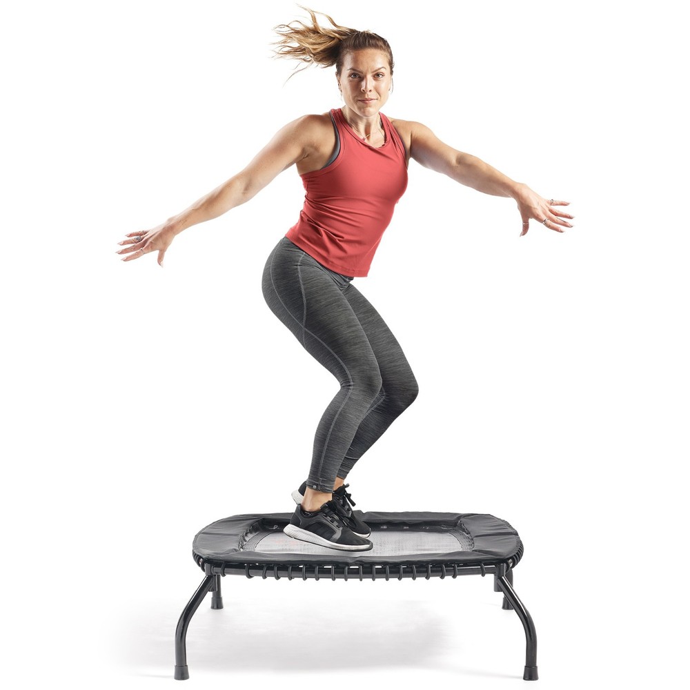 Sunny Health & Fitness Springless Fitness Trampoline Premium Adjustable Bungee
