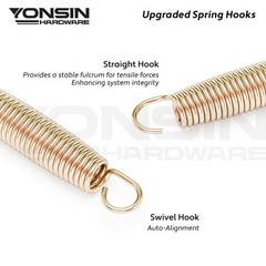 5.5 Inch Trampoline Springs Heavy Duty with Swivel & Straight Hooks, Stainles…