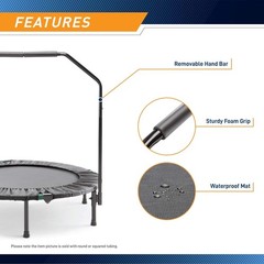 ASG-40 Black Cardio Trampoline w/ Handle – Low-Impact Home Fitness Trainer NEW