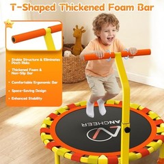 38” Toddler Trampoline,150lbs Capacity Mini Trampoline for Kids Orange Yellow