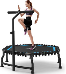 50″ Rebounder Trampoline for Adults- 2026 Foldable Mini Trampoline with Bar- Exe