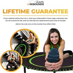 LEAPS & REBOUNDS 48″ Mini Fitness Trampoline & Rebounder Gym Equipment, Purple