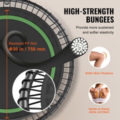40″ Foldable Mini Fitness Trampoline Adults Indoor Exercise Rebounder