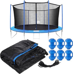 Trampoline Net Replacement with 6 Polecaps, 12Ft 14Ft 15 Ft round Frame, Durable
