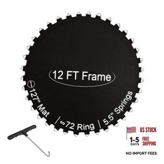 12FT 14FT 15FT Trampoline Mat 12FT|127″ Wide|72 V-Rings | Fits 5.5″ Springs