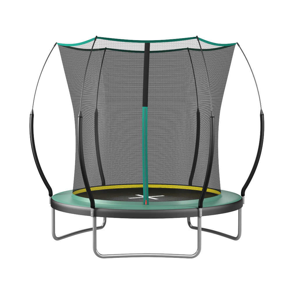 6FT No Gap Trampoline Dark Green Steel Frame Silent Bungee Cord Bounce