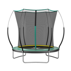 6FT No Gap Trampoline Dark Green Steel Frame Silent Bungee Cord Bounce