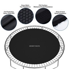 Replacement Trampoline Mat Fits 12ft 14ft 15ft Frame 72 88 96 Rings +Spring Tool
