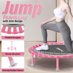 Foldable Mini Trampoline, 40″ Rebounder Trampoline for Adults & Kids, 450Lbs Cap