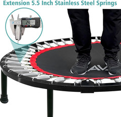 Mini Trampoline for Kids Adults 40″/48″ Foldable Fitness Rebounder Kids Trampoli