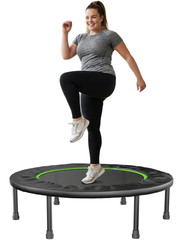 Trampolín Fitness Plegable 40″ para Adultos 150 kg Silencioso y Estable, Nuevo