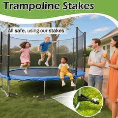 8 PCS HeavyDuty Trampoline Stakes 10Inch Galvanized Steel Ground Anchors