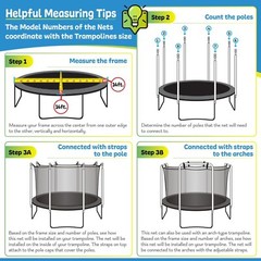 Replacement Enclosure Surround Safety NET ONLY for 12ft Frame 6 Pole Trampoline