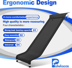 Polwkscas Universal Trampoline Slide with Buffer Region, Heavy Duty Steel Trampo