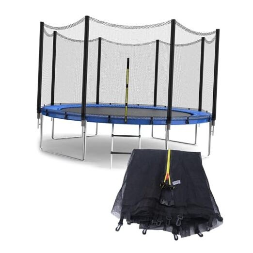 Trampoline Safety Net,4/4.6/6/8/10/12/13/14/16FT Garden 4 ft, 6 Poles Black
