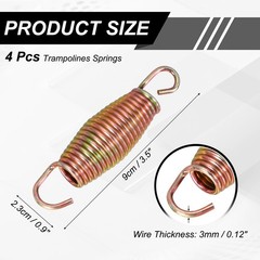 Trampolines Springs, 4Pcs & Carbon Steel & 3.5 Inch Rebounder Extension Spring