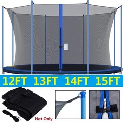 Replacement Safety Net Enclosure Fits 12 13 14 15ft Round Trampoline For 6/8Pole