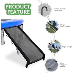 Durable Oxford Fabric Trampoline Slide Universal Fit Easy Assembly Outdoor Fun