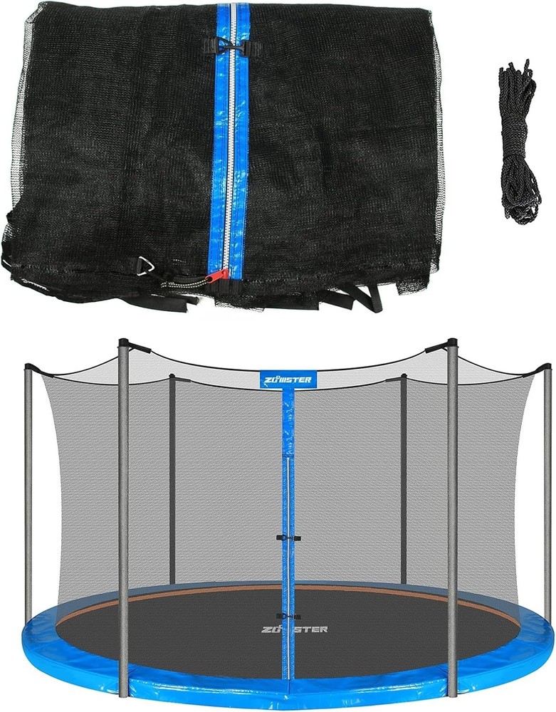 Zoomster Trampoline Replacement Safety Enclosure Net for 12 FT 6 Straight Poles