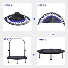 40″/48″ Rebounder Trampoline for Adults Mini Trampoline for Adults Blue-40in