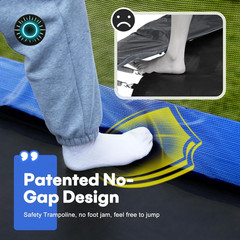 1800LBS Weight Capacity Rectangle Trampoline 10X17Ft 9X15FT 8X14FT Outdoor Squar