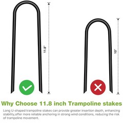 Heavy Duty Trampoline Stakes Anchors for High Wind Galvanized Steel 11.8″