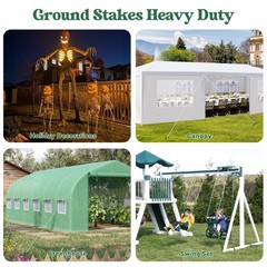 12 PCS 12 Inch Heavy Duty Trampoline Stakes Anchors U Hooks Wind Ground Yard
