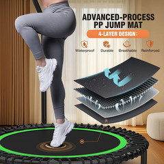40″/48″ Foldable Mini Trampoline,Max Load 450Lbs/550Lbs Indoor Trampoline,With 4