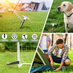 8 PCS HeavyDuty Trampoline Stakes 10Inch Galvanized Steel Ground Anchors