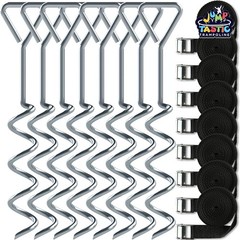 Trampoline Anchors 8 Pcs Spiral Shaped Heavy Duty Anti-Rust – Secure Your