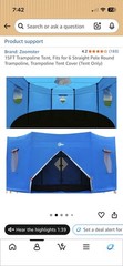 Zoomster 15ft Trampoline Tent for Kids (Tent Only)