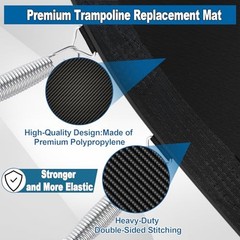 12FT 14FT 15FT Trampoline Mat 12FT|127″ Wide|72 V-Rings | Fits 5.5″ Springs