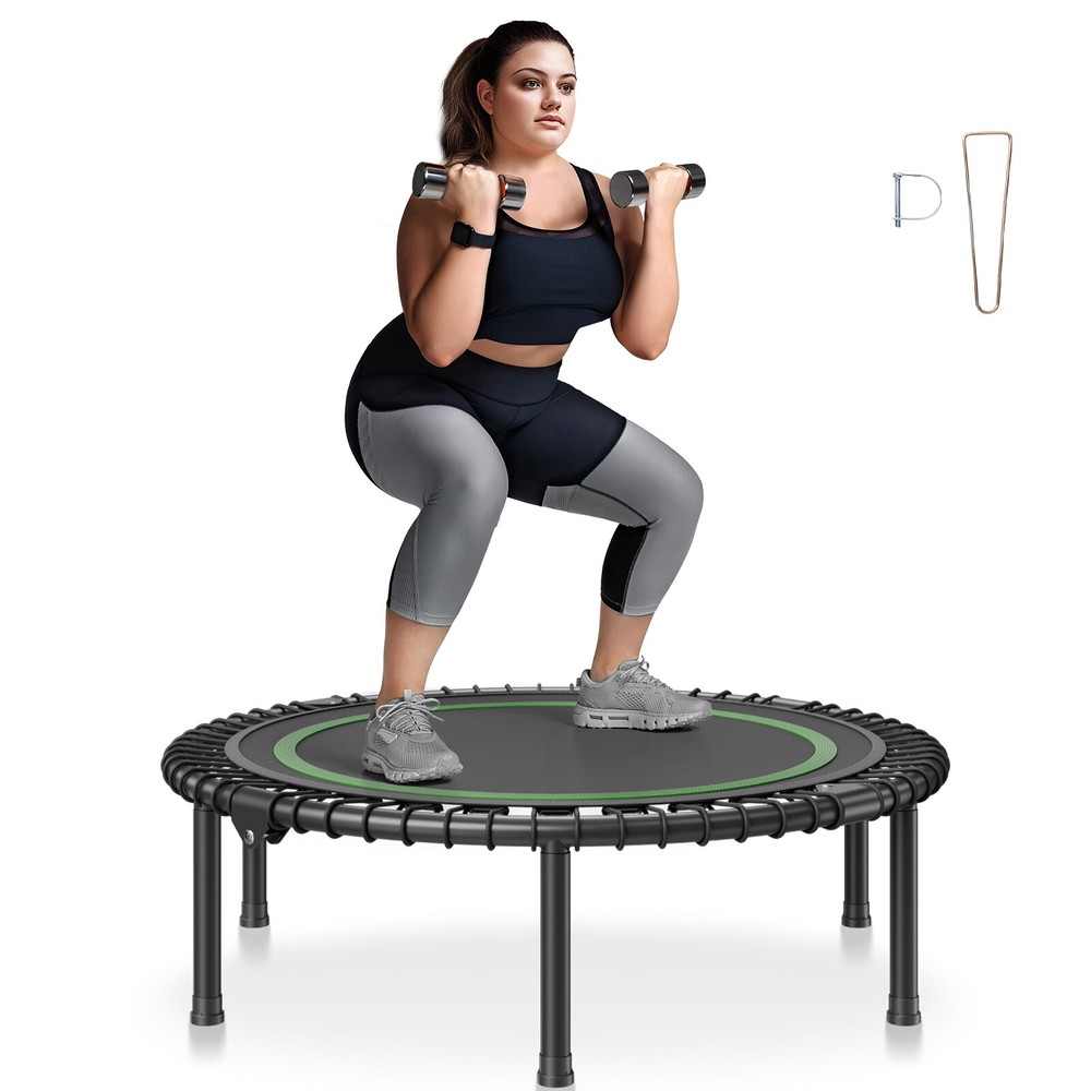 40″ Foldable Mini Fitness Trampoline Adults Indoor Exercise Rebounder