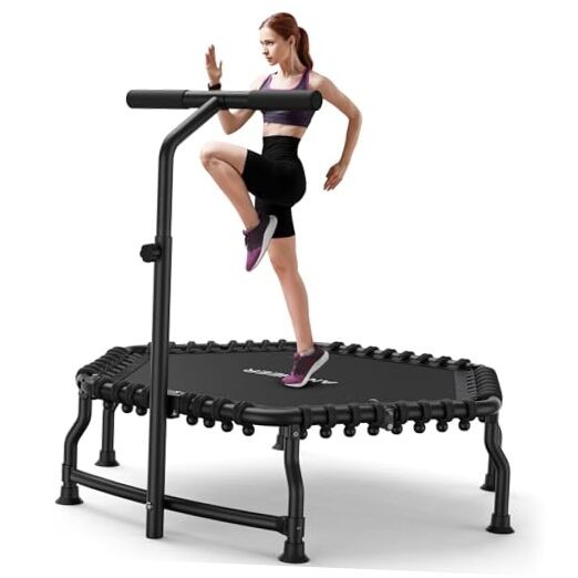 50″ Rebounder Trampoline for Adults- 2026 Foldable Mini Trampoline with Dark