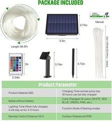 【Upgraded Solar Powered Version】LED Trampoline Lights with Solar Panel, Tramp…
