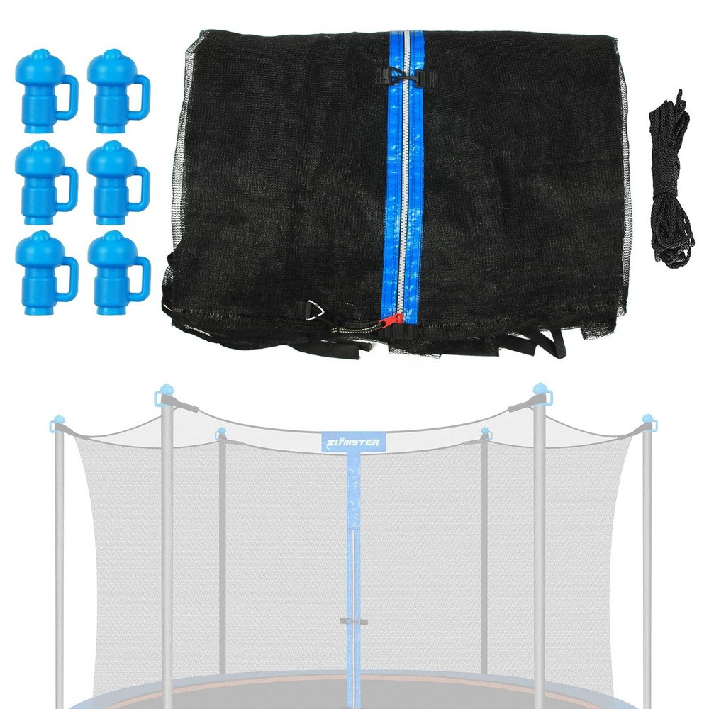 Trampoline Enclosure Net for 15Ft Round with 6 Poles – Replacement Safety