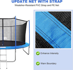 Trampoline Net Replacement with 6 Polecaps, 12Ft 14Ft 15 Ft round Frame, Durable