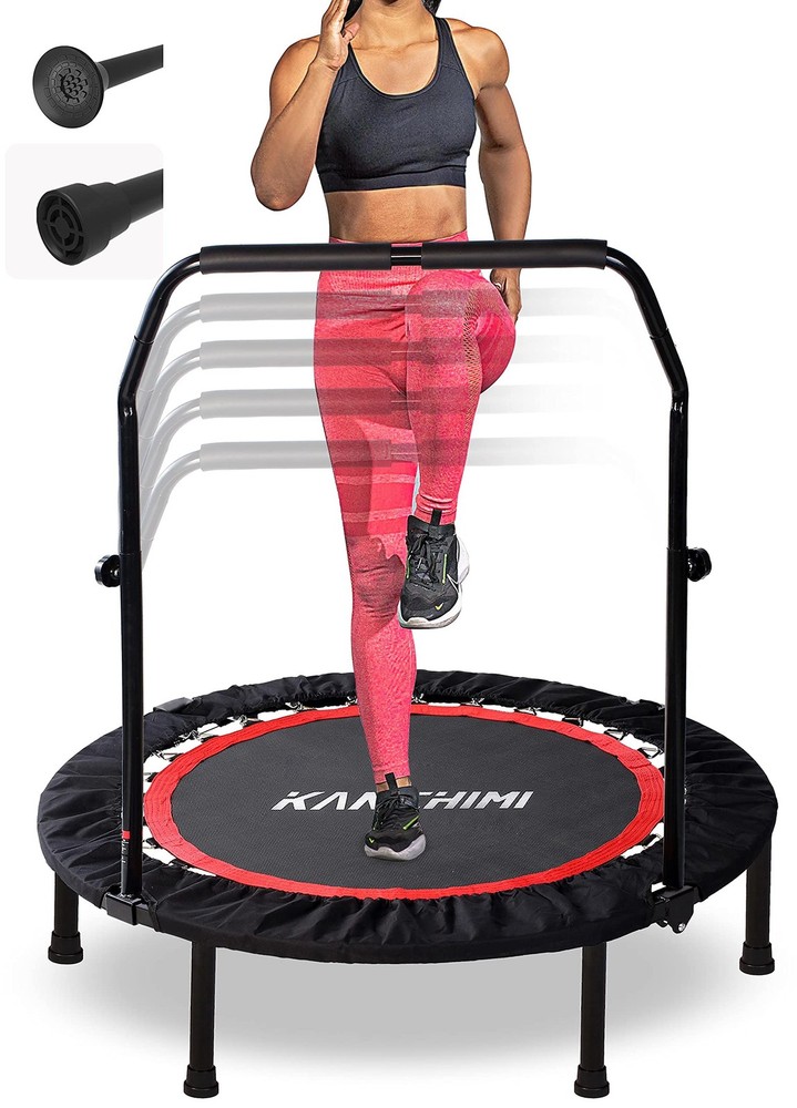 40″ Folding Mini Fitness Indoor Exercise Workout Rebounder Trampoline with Ha…