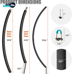 2PCS Trampoline Curved Poles Universal Trampoline Replacement Enclosure Poles.