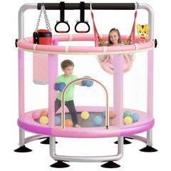 60″ Toddler Trampoline for Kids,5FT Kids Trampoline for Toddlers 1 light Purple