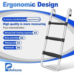 Trampoline Ladder Slide Heavy Duty Non Slip Steps Easy to Assemble Safety Design