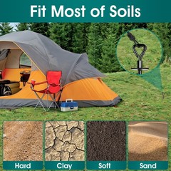 Ground Anchors Screw in Payivsve, Heavy Duty Ground Trampoline Stakes High Wi…