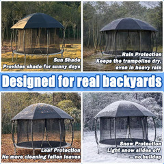 12FT Dome Trampoline Canopy Cover for Backyard Trampolines, 600D Heavy-Duty Wate